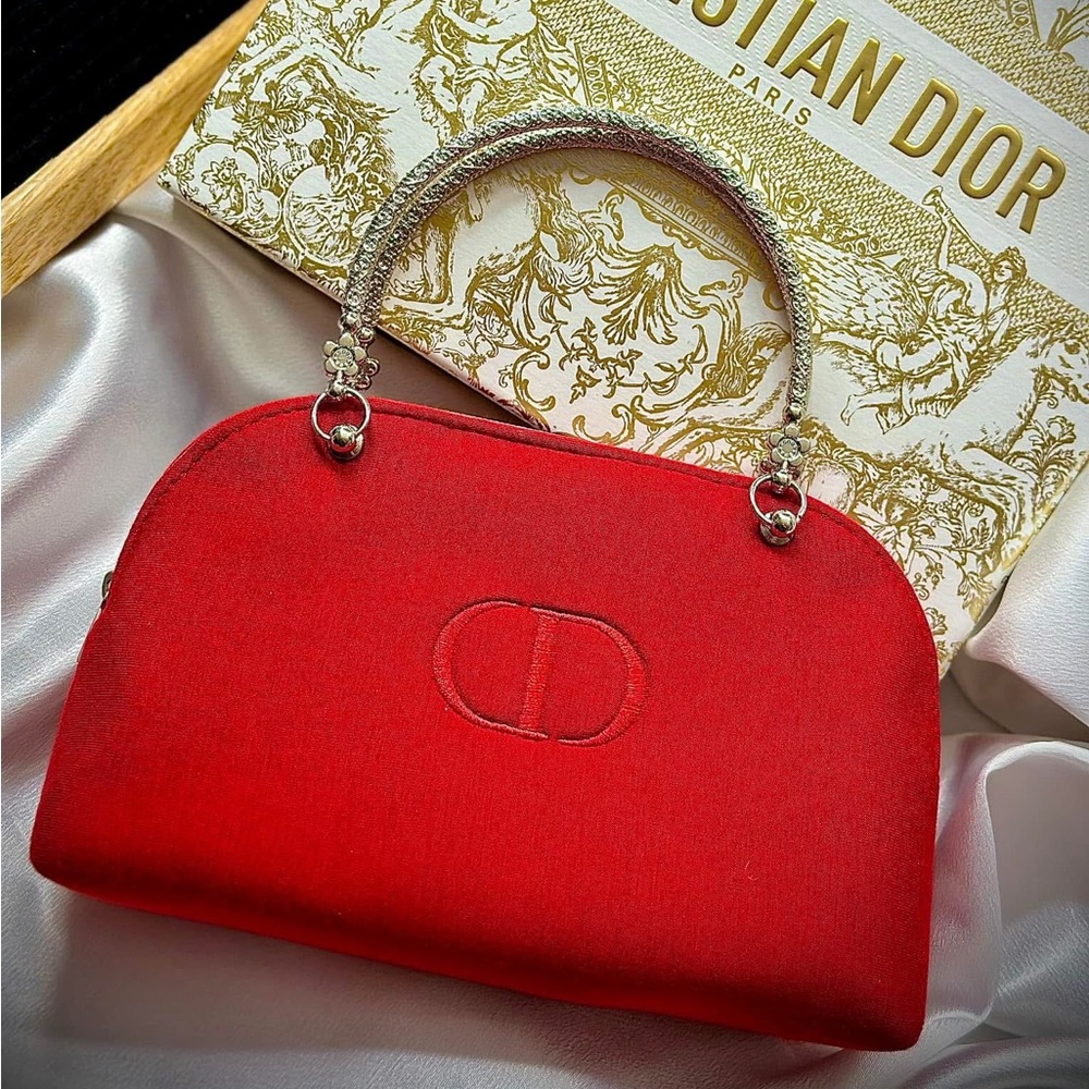 DIOR Red Half Moon Pouch with custom Handle - Picture 1 of 9
